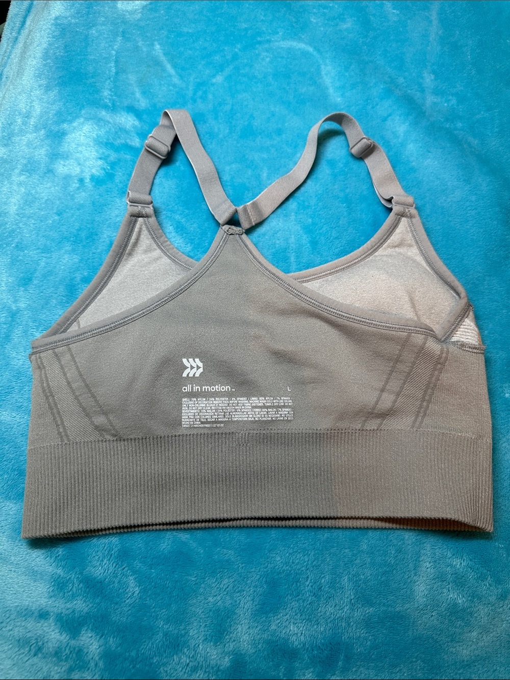 all in motion Light Gray Adjustable-Strap Sports Bra - Picture 2 of 2